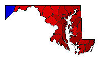 1966 Maryland County Map of General Election Results for Comptroller General