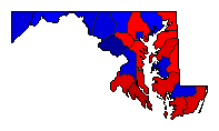 1966 Maryland County Map of General Election Results for Governor
