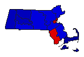1966 Massachusetts County Map of General Election Results for Attorney General