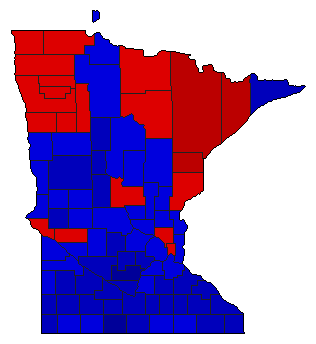 1966 Minnesota County Map of General Election Results for State Auditor