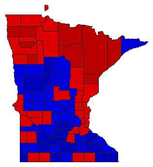 1966 Minnesota County Map of General Election Results for Lt. Governor
