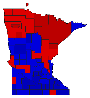 1966 Minnesota County Map of General Election Results for Attorney General