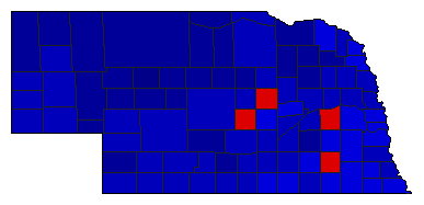 1966 Nebraska County Map of General Election Results for Governor