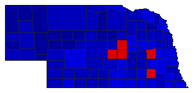 1966 Nebraska County Map of General Election Results for State Treasurer