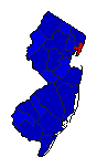 1966 New Jersey County Map of General Election Results for Senator