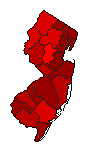 1966 New Jersey County Map of Democratic Primary Election Results for Senator