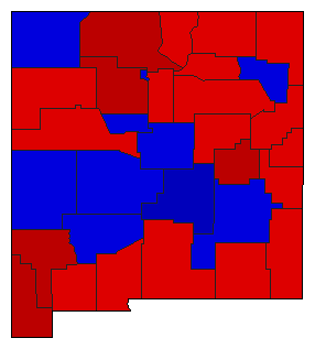 1966 New Mexico County Map of General Election Results for Secretary of State