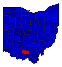 1966 Ohio County Map of General Election Results for Governor