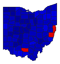 1966 Ohio County Map of General Election Results for Secretary of State