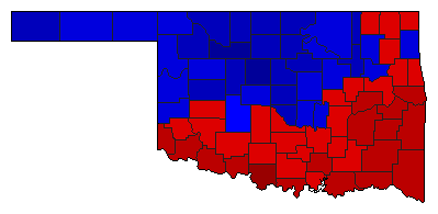 1966 Oklahoma County Map of General Election Results for Governor