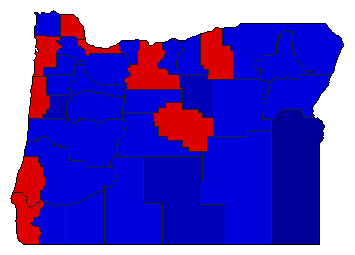 1966 Oregon County Map of General Election Results for Senator