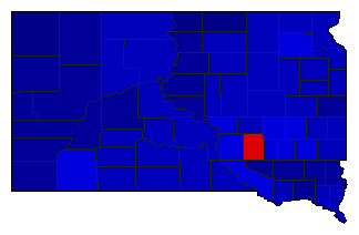 1966 South Dakota County Map of General Election Results for Senator