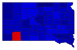 1966 South Dakota County Map of General Election Results for Attorney General