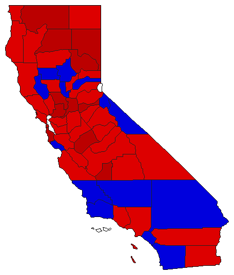 1966 California County Map of General Election Results for Attorney General