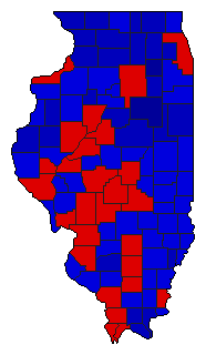 1968 Illinois County Map of General Election Results for State Auditor