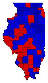 1968 Illinois County Map of General Election Results for Secretary of State