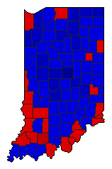 1968 Indiana County Map of General Election Results for State Auditor