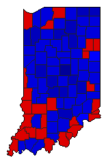 1968 Indiana County Map of General Election Results for Governor