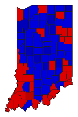 1968 Indiana County Map of General Election Results for Attorney General