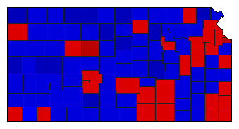1968 Kansas County Map of General Election Results for Governor