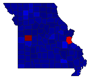 1968 Missouri County Map of Republican Primary Election Results for Attorney General