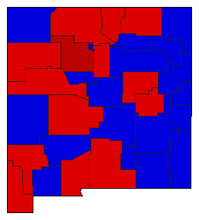1968 New Mexico County Map of General Election Results for Governor