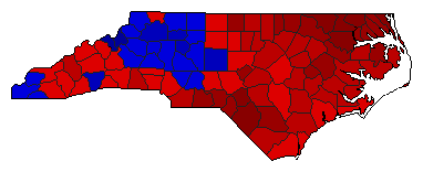 1968 North Carolina County Map of General Election Results for Attorney General