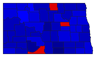 1968 North Dakota County Map of General Election Results for Agriculture Commissioner