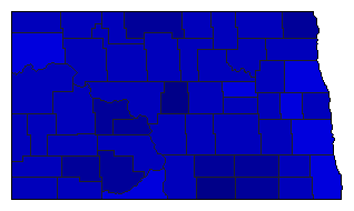 1968 North Dakota County Map of General Election Results for Senator