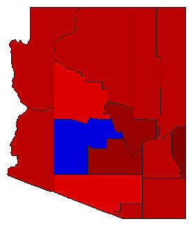1968 Arizona County Map of General Election Results for Secretary of State