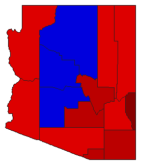 1968 Arizona County Map of General Election Results for Attorney General