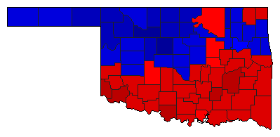 1968 Oklahoma County Map of General Election Results for Senator