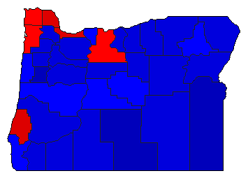 1968 Oregon County Map of General Election Results for President