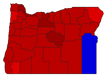 1968 Oregon County Map of General Election Results for State Treasurer