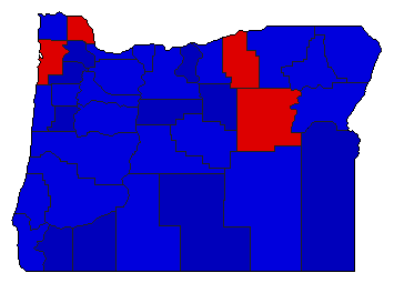 1968 Oregon County Map of General Election Results for Attorney General