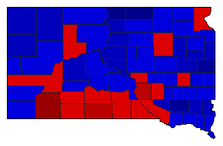 1968 South Dakota County Map of General Election Results for Attorney General