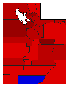 1968 Utah County Map of General Election Results for Governor