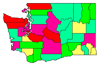 1968 Washington County Map of Democratic Primary Election Results for Secretary of State