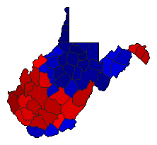 1968 West Virginia County Map of Republican Primary Election Results for Governor