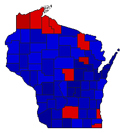 1968 Wisconsin County Map of General Election Results for Attorney General