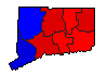 1968 Connecticut County Map of General Election Results for President