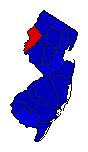 1969 New Jersey County Map of General Election Results for Governor