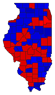 1970 Illinois County Map of General Election Results for Senator