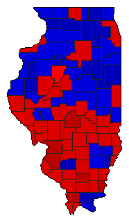 1970 Illinois County Map of General Election Results for State Treasurer
