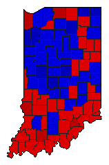 1970 Indiana County Map of General Election Results for State Auditor