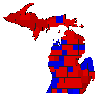 1970 Michigan County Map of General Election Results for Attorney General