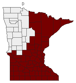 1970 Minnesota County Map of Democratic Primary Election Results for State Auditor