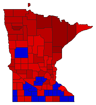 1970 Minnesota County Map of General Election Results for Senator