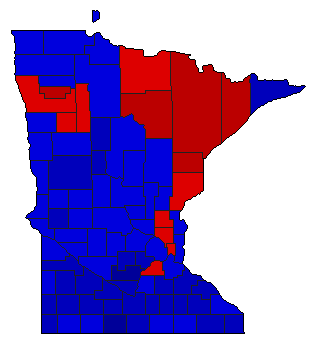 1970 Minnesota County Map of General Election Results for State Treasurer