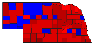 1970 Nebraska County Map of General Election Results for Governor